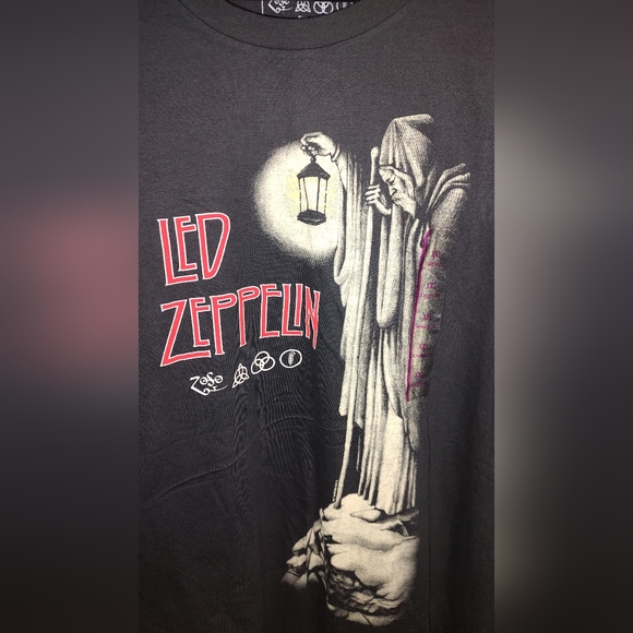 Led Zeppelin ZOFO Old Man On Mountain Black Crew neck Short Sleeve T-Shirt XL - Picture 3 of 7